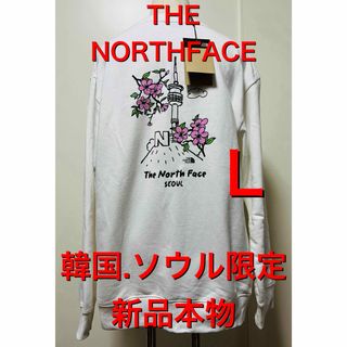 ザノースフェイス(THE NORTH FACE)の韓国限定.新品本物】 2024 ノースフェイス　さくら　トレーナー　L白(スウェット)