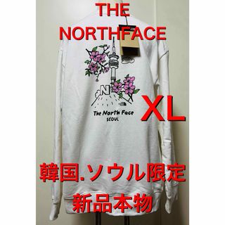 ザノースフェイス(THE NORTH FACE)の韓国限定.新品本物】 2024 ノースフェイス　さくら　トレーナー　XL 白(スウェット)