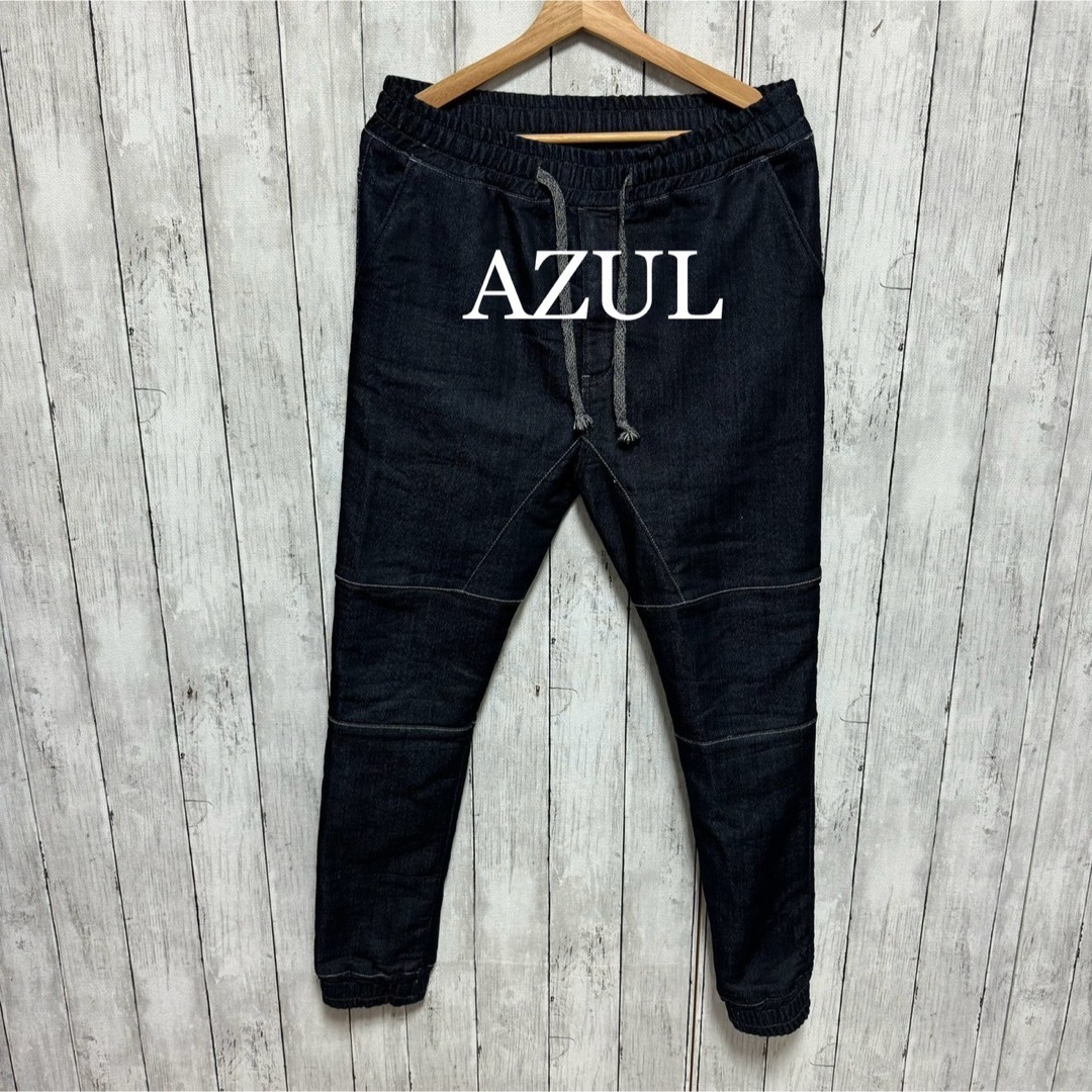 AZUL by moussy(アズールバイマウジー)の美品！AZUL ジョグデニムジョガーパンツ！ メンズのパンツ(デニム/ジーンズ)の商品写真