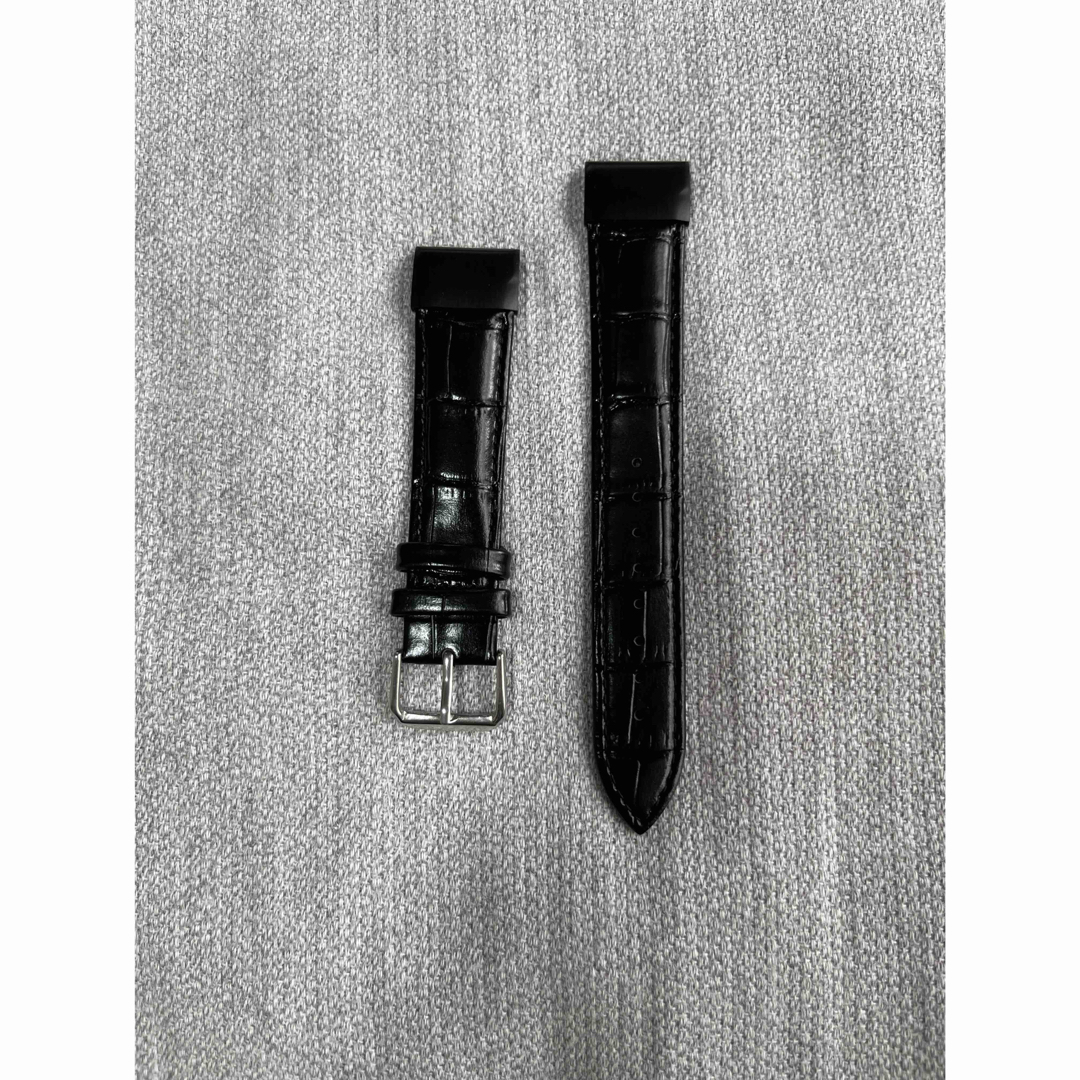 22mm本革製バンド(黒色) ガーミンのクイックフィット交換ベルト メンズの時計(レザーベルト)の商品写真