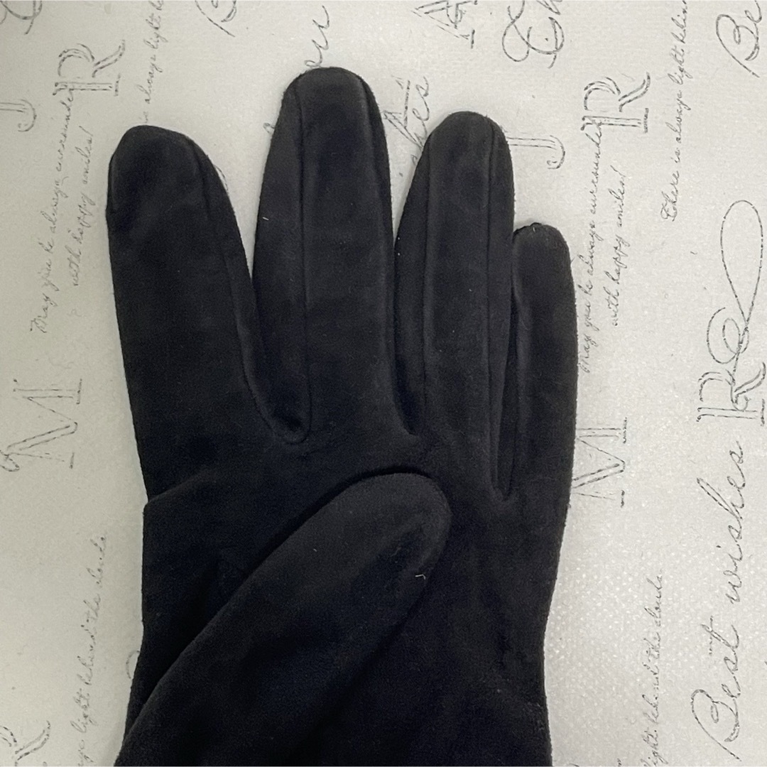 Hermes(エルメス)のHERMES エルメス　ケリーカデナ　手袋　サイズ7 1/2ブラック　スエード レディースのファッション小物(手袋)の商品写真