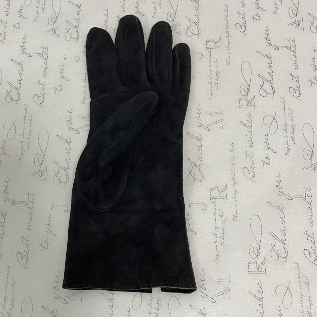Hermes(エルメス)のHERMES エルメス　ケリーカデナ　手袋　サイズ7 1/2ブラック　スエード レディースのファッション小物(手袋)の商品写真