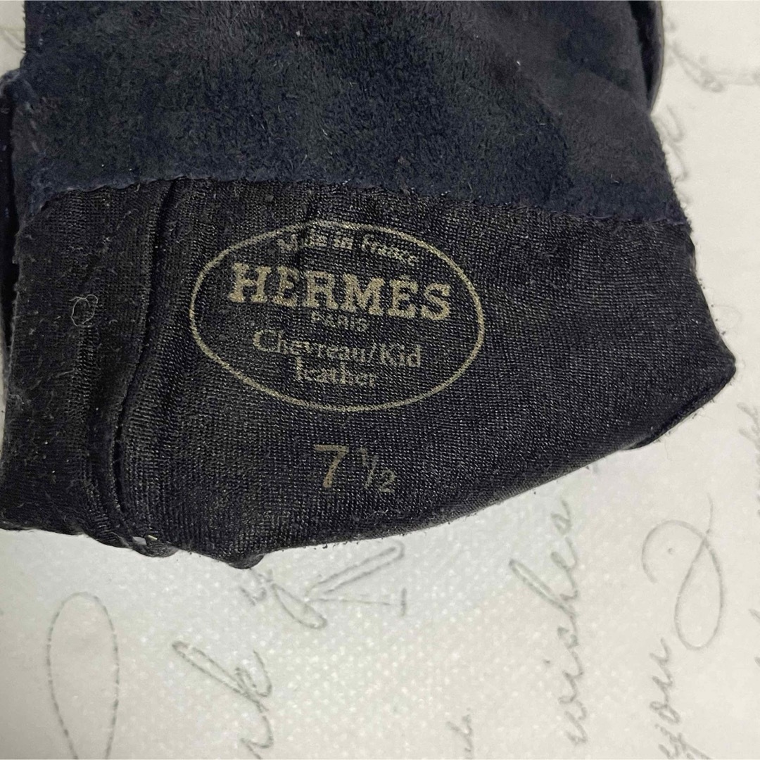 Hermes(エルメス)のHERMES エルメス　ケリーカデナ　手袋　サイズ7 1/2ブラック　スエード レディースのファッション小物(手袋)の商品写真