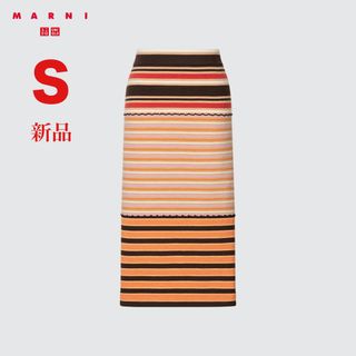 ユニクロ(UNIQLO)の春ニット ユニクロ MARNI マルニ メリノブレンドボーダーニットスカート S(ひざ丈スカート)