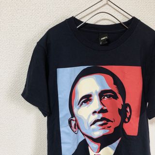 オベイ(OBEY)のUSA製 OBEY BARACK OBAMA バラクオバマ Tシャツ M(Tシャツ/カットソー(半袖/袖なし))