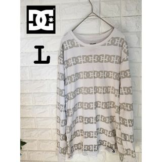 ディーシー(DC)のDC ロングTシャツ　総柄　Lサイズ(Tシャツ/カットソー(七分/長袖))