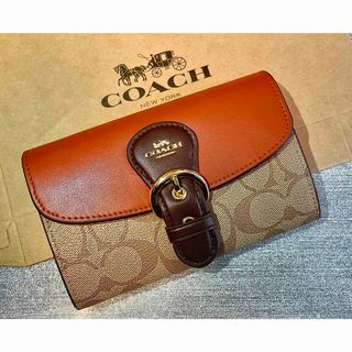 コーチ(COACH)のCOACH  コーチ　折り財布　コンパクト　ミニ財布　シグネチャー　未使用(財布)