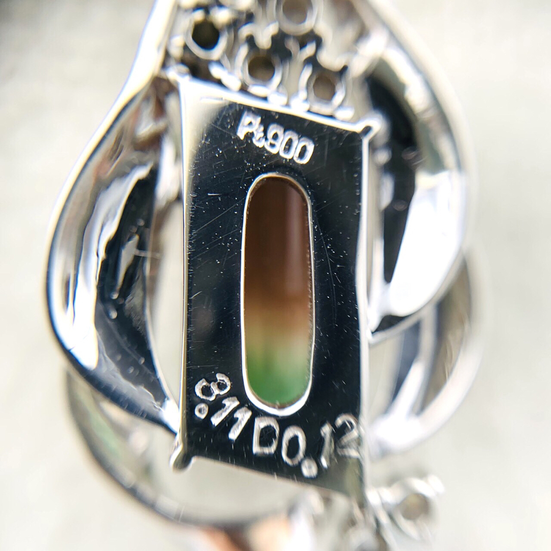 PT900 PT850 3.11ct バイカラートルマリン ダイヤ ネックレス レディースのアクセサリー(ネックレス)の商品写真