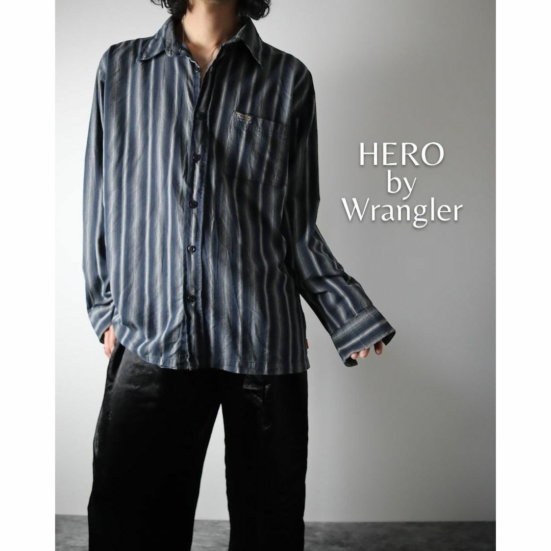 Wrangler(ラングラー)の【ラングラー】HERO ノベルティストライプ コットン ルーズ 長袖シャツ XL メンズのトップス(シャツ)の商品写真