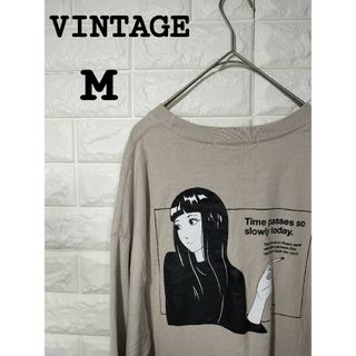 ヴィンテージ(VINTAGE)の【古着】ロングTシャツ　チルガールデザイン　 Mサイズ(Tシャツ/カットソー(七分/長袖))