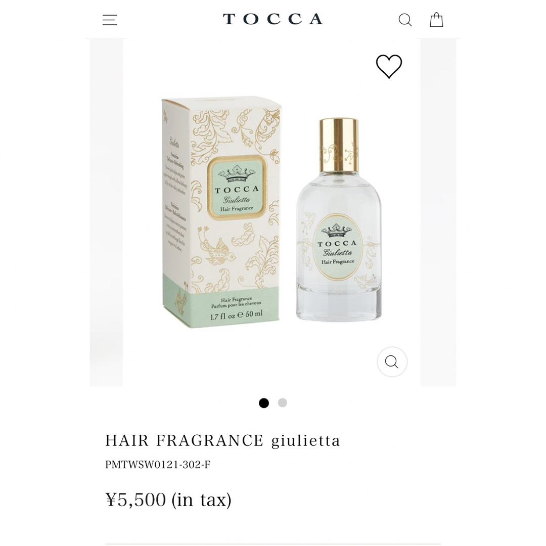 TOCCA(トッカ)のTOCCA ヘアフレグランス　ジュリエッタ　50ml コスメ/美容の香水(香水(女性用))の商品写真