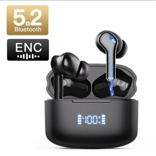 ワイヤレスイヤホン bluetooth5.2 ENCノイズキャンセリンク 防水(ヘッドフォン/イヤフォン)