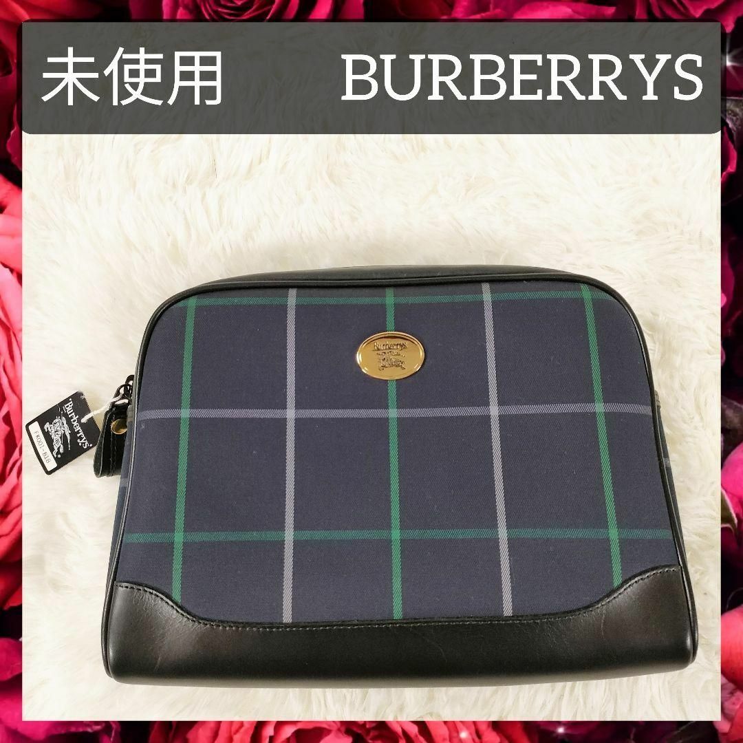 BURBERRY(バーバリー)の未使用 バーバリーズ クラッチバッグ キャンバス×レザー セカンドバッグ メンズ メンズのバッグ(セカンドバッグ/クラッチバッグ)の商品写真