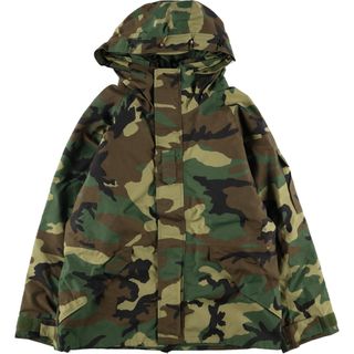 古着 00年代 米軍実品  ECWCS 1st GEN 後期型 PARKA COLD WETHER CAMOUFRAGE 迷彩柄 ウッドランドカモ ミリタリー ゴアテックスパーカー USA製 LARGE-REGULAR メンズL/eaa423520(ミリタリージャケット)