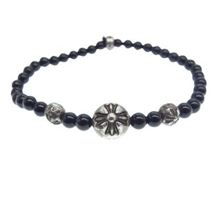 クロムハーツ(Chrome Hearts)のCHROME HEARTS クロムハーツ（原本有） ブレスレット BEAD クロスボール ビーズ ブレスレット 4mm ブラック ブラック系【中古】(ブレスレット)