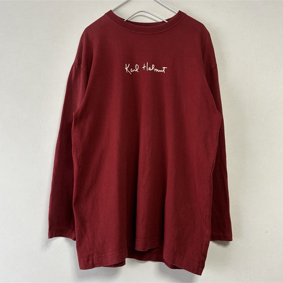 Karl Helmut(カールヘルム)の古着 90s Karl Helmut 長袖Tシャツ ロンT デカロゴ メンズのトップス(Tシャツ/カットソー(七分/長袖))の商品写真