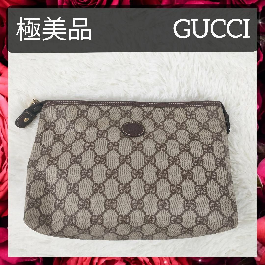 Gucci(グッチ)の極美品 グッチ オールドグッチ クラッチバッグ ポーチ ヴィンテージ GG柄 メンズのバッグ(セカンドバッグ/クラッチバッグ)の商品写真