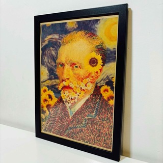 【黒額付きポスター】ゴッホ　Gogh　自画像①(新品)(絵画/タペストリー)