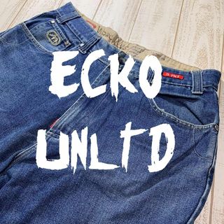 ビッグサイズ【ECKO UNLTD】エコーアンリミテッド ワイドデニムパンツ