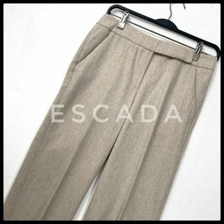 エスカーダ(ESCADA)のアンゴラ混　エスカーダ　センタープレス　ウール　スラックス　ベージュ　36サイズ(カジュアルパンツ)