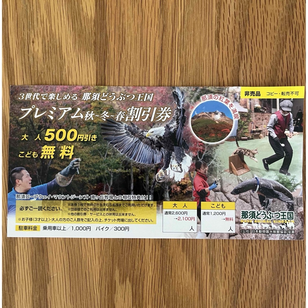 マザー牧場&那須どうぶつ王国 子供入場無料券 - 動物園