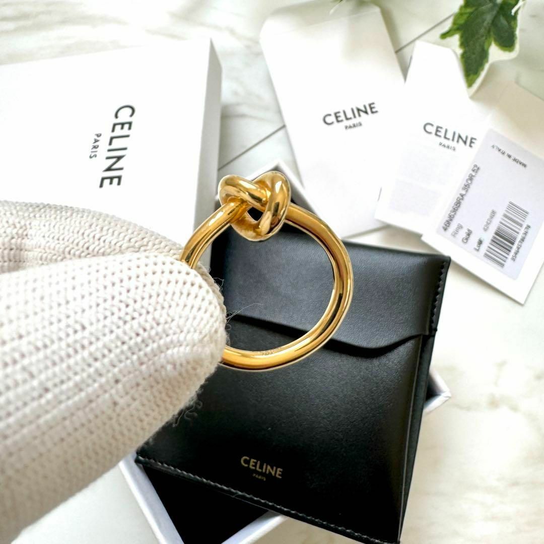 celine(セリーヌ)のCELINE セリーヌ ノット リング ゴールドフィニッシュ ブラス 12号 レディースのアクセサリー(リング(指輪))の商品写真