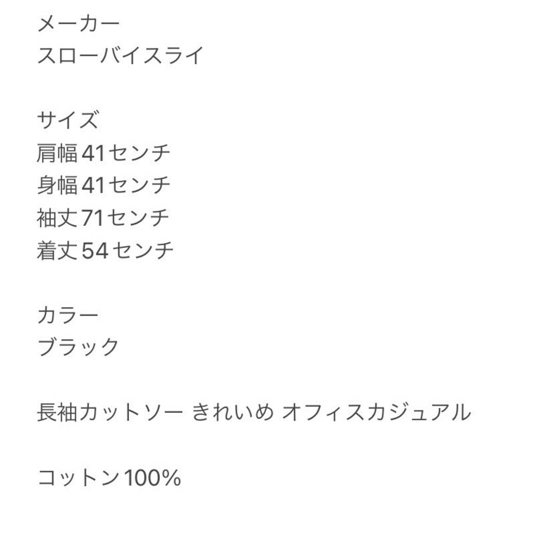 スローバイスライ Ｆ 長袖カットソー きれいめ オフィスカジュアル ブラック レディースのトップス(カットソー(長袖/七分))の商品写真