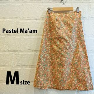 パステルマム(Pastel Ma'am)のパステルマム スカート 巻きスカート レディース 日本製 M 小花柄 花柄　美品(ロングスカート)