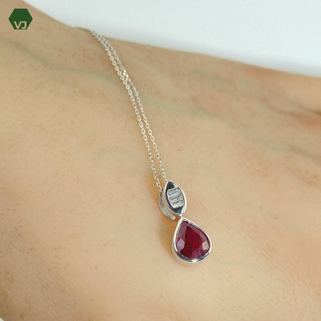 25‐03】ルビー ダイヤモンド ネックレスR1.3ct D0.04ct 25‐03】ルビー ダイヤモンド ネックレスR1.3ct D0.04ct