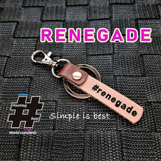 #RENEGADE 本革ハッシュタグキーホルダー  jeep ジープ レネゲード(キーホルダー/ストラップ)