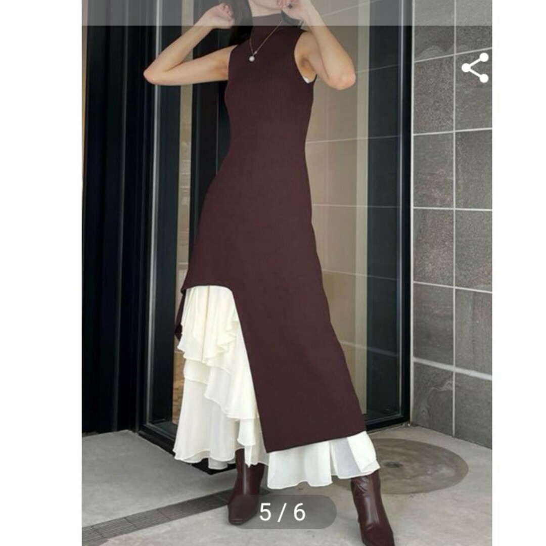 eimy istoire(エイミーイストワール)のエイミーイストワール　アシメントリーフリルフレアスカート　ホワイト！人気色 レディースのスカート(ロングスカート)の商品写真