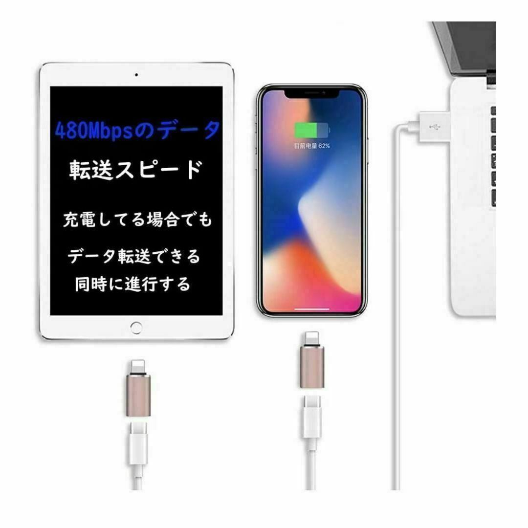 タイプC TO ライトニング 変換コネクタ　変換アダプタ 　2個セット スマホ/家電/カメラのスマホアクセサリー(その他)の商品写真