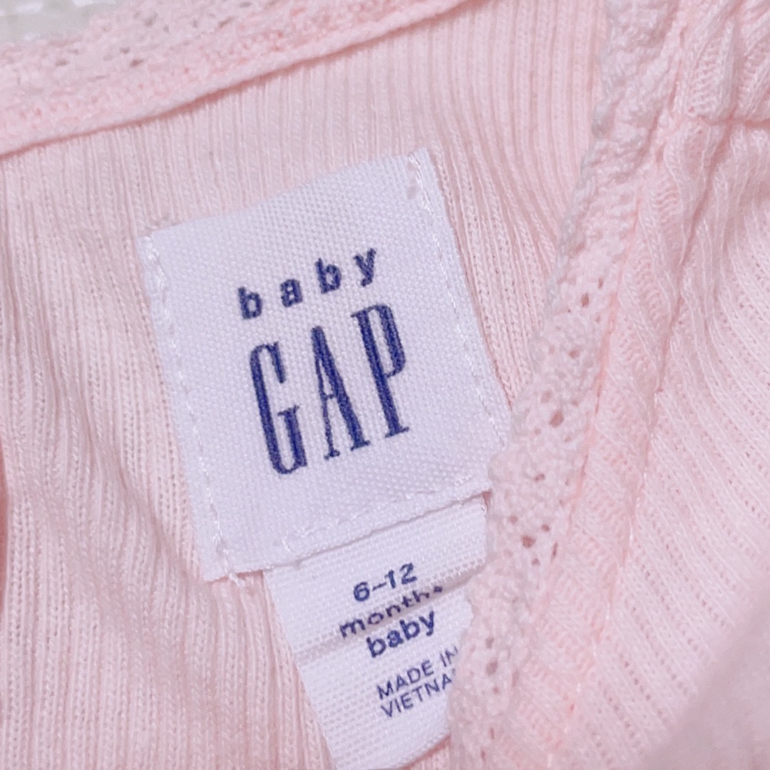 babyGAP(ベビーギャップ)のbabyGap ピンク ロンパース ボディシャツ 半袖 リブ キッズ/ベビー/マタニティのベビー服(~85cm)(ロンパース)の商品写真