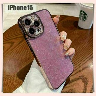 iPhone15 ケース グリッター ピンク キラキラ ソフトケース　クリア(iPhoneケース)