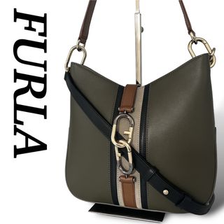 フルラ(Furla)の美品　FURLA  フルラ　シレナ　ショルダーバッグ  ストライプ 2way(ショルダーバッグ)