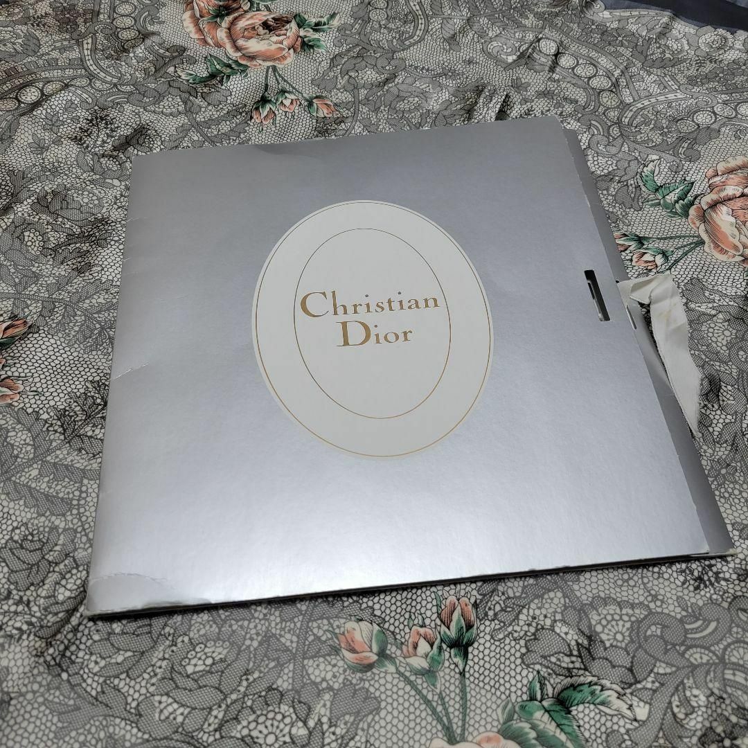 Christian Dior(クリスチャンディオール)のChristian Dior スカーフ  83×83 ボーダー 花柄 グレー レディースのファッション小物(バンダナ/スカーフ)の商品写真