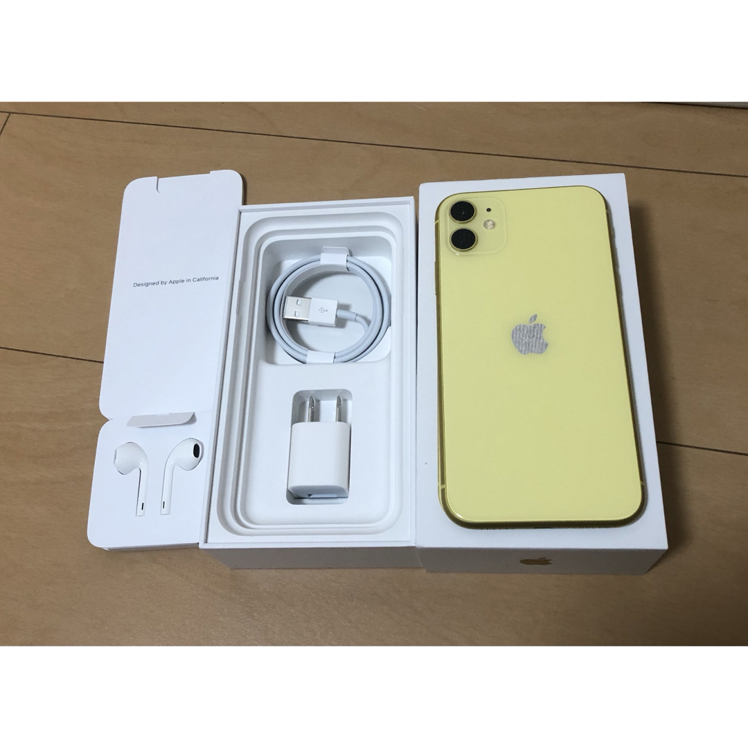 Apple(アップル)の(美品)　iPhone11 128GB イエロー　SIMフリー スマホ/家電/カメラのスマートフォン/携帯電話(スマートフォン本体)の商品写真