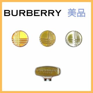 BURBERRY - バーバリー ゴルフマーカー マグネット メタル メタリック ストライプ ゴルフ