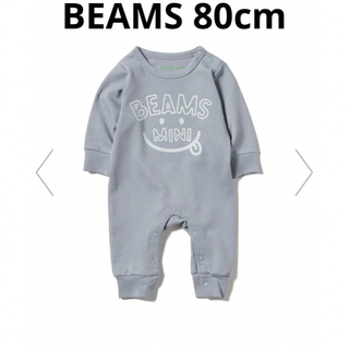 ビームス(BEAMS)の【beams mini】80cm スマイルプリントロンパース　ブルー(ロンパース)