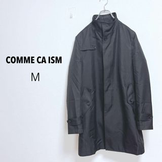 コムサイズム(COMME CA ISM)のコムサイズム　メンズビジネスコート　ライナー付き【M】比翼仕立て　ストライプ(ステンカラーコート)