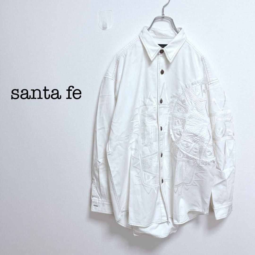 Santafe(サンタフェ)のサンタフェ　ビッグ刺繍シャツ　長袖【03】爽やか　しっかり生地　カジュアル メンズのトップス(Tシャツ/カットソー(七分/長袖))の商品写真