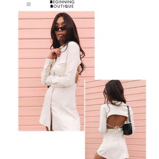 アーバンアウトフィッターズ(Urban Outfitters)の【Beginning boutique】 海外 バックオープン シャツ ドレス(ミニワンピース)