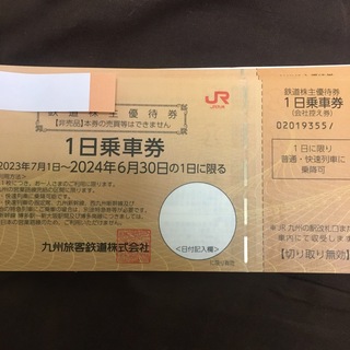 JR九州株主優待1日券4枚(鉄道乗車券)