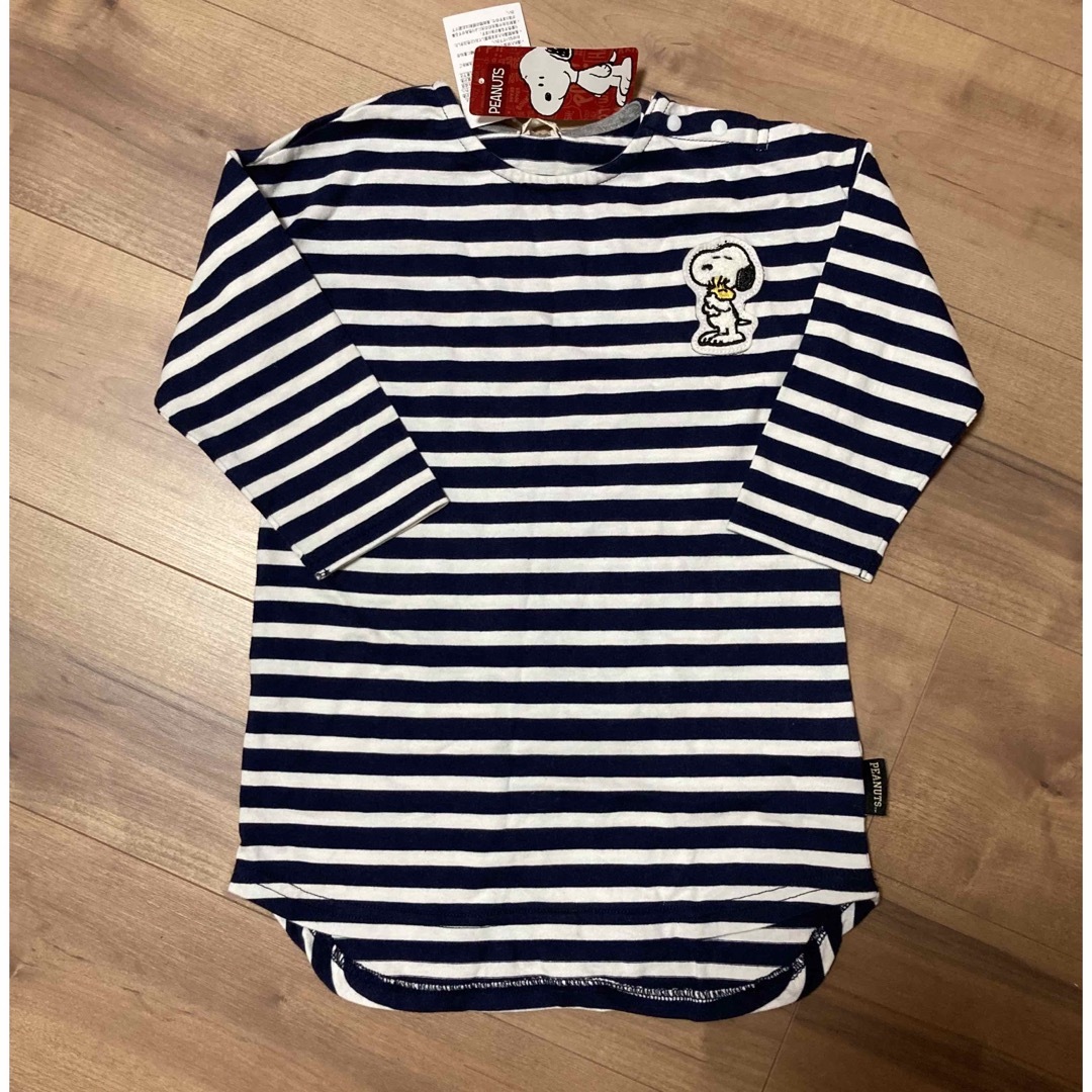 SNOOPY(スヌーピー)の新品　90サイズ　スヌーピー  Tシャツワンピース キッズ/ベビー/マタニティのキッズ服女の子用(90cm~)(Tシャツ/カットソー)の商品写真