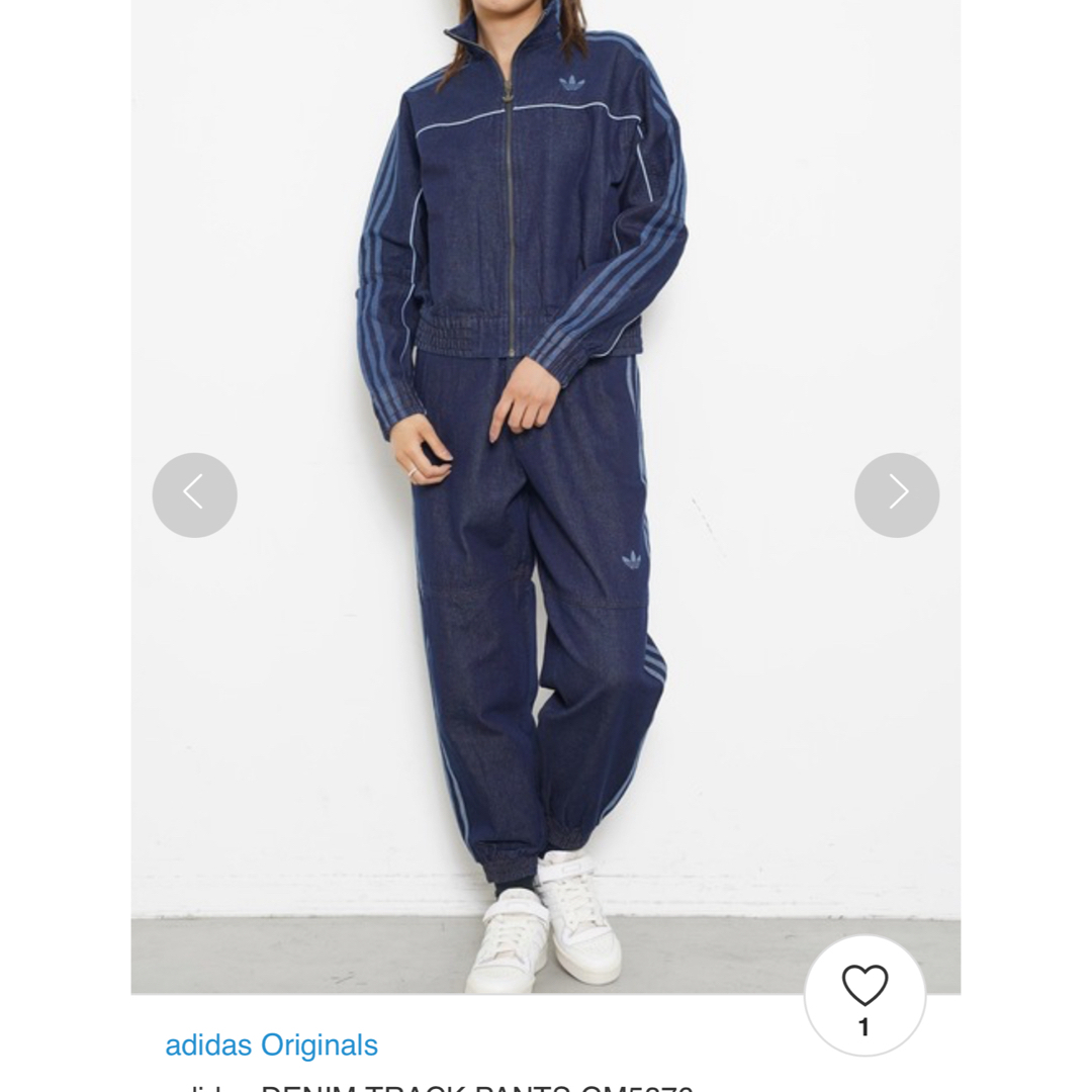 adidas(アディダス)のadidas デニムトラックパンツ　L ラインデニム レディースのパンツ(デニム/ジーンズ)の商品写真