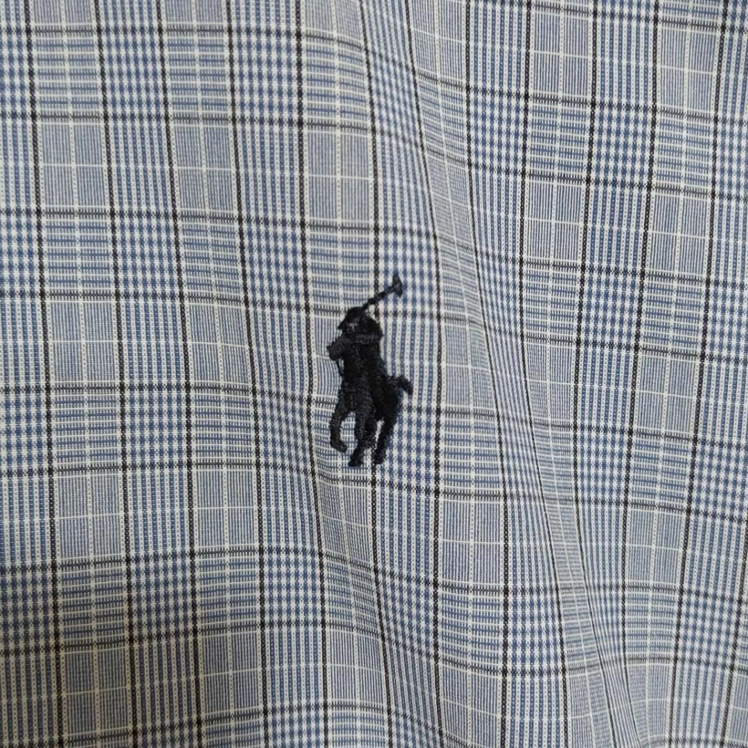 Ralph Lauren(ラルフローレン)のラルフローレン チェックシャツ XL ブルー 青 90s ポニー刺繍 7875 その他のその他(その他)の商品写真