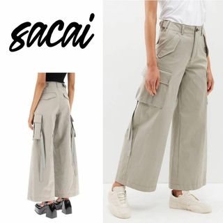 サカイ(sacai)のサカイ  ピーチスキン テクニカル カーゴパンツ サイズ2 ベージュ(ワークパンツ/カーゴパンツ)