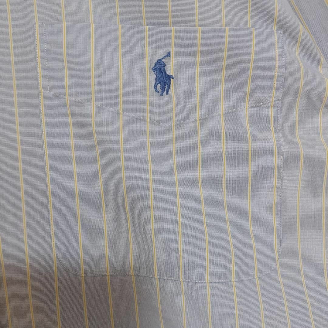 Ralph Lauren(ラルフローレン)のラルフローレン ストライプシャツ ポケット M ブルー 青 黄色 刺繍 7878 その他のその他(その他)の商品写真