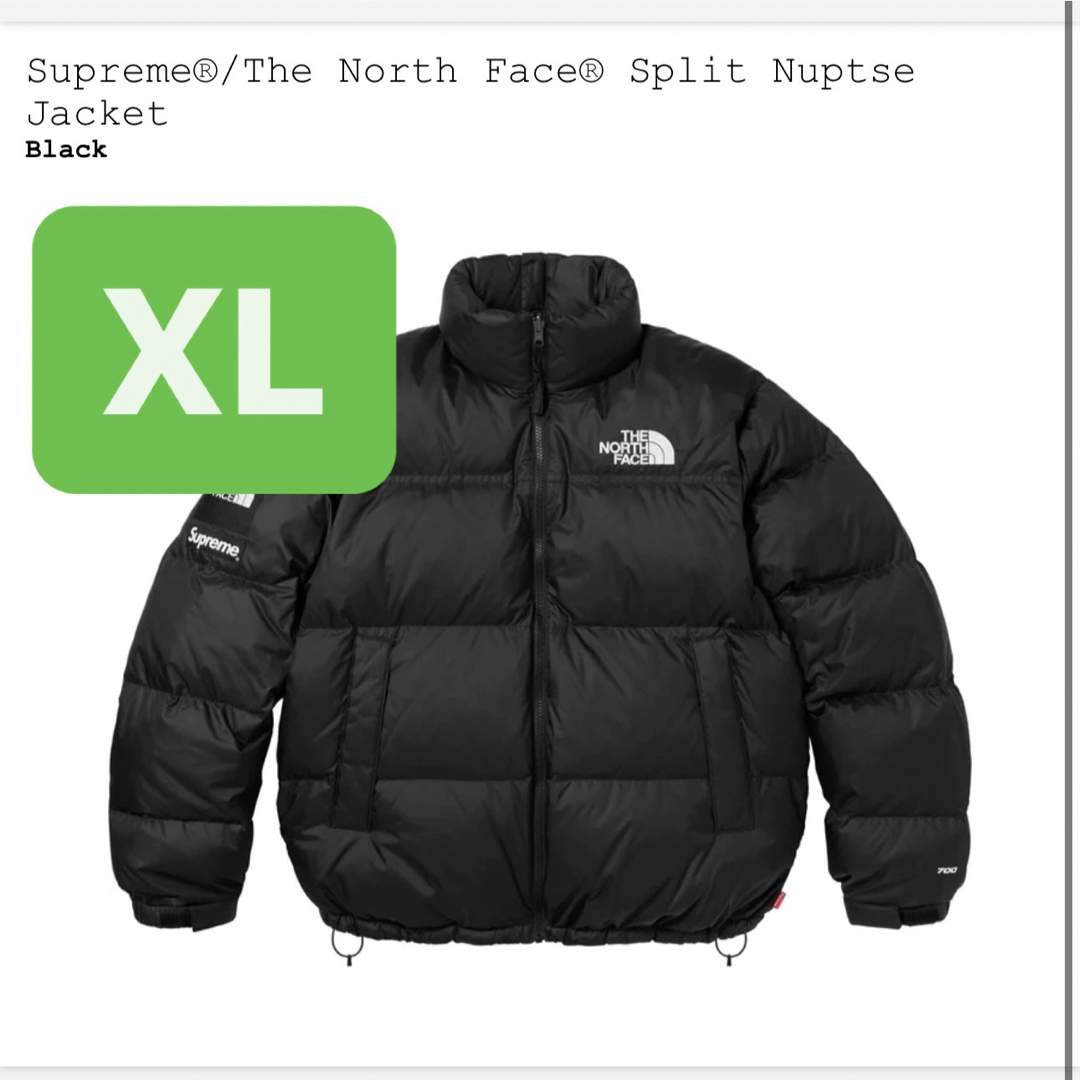 Supreme TNF Split Nuptse Jacket Black XL