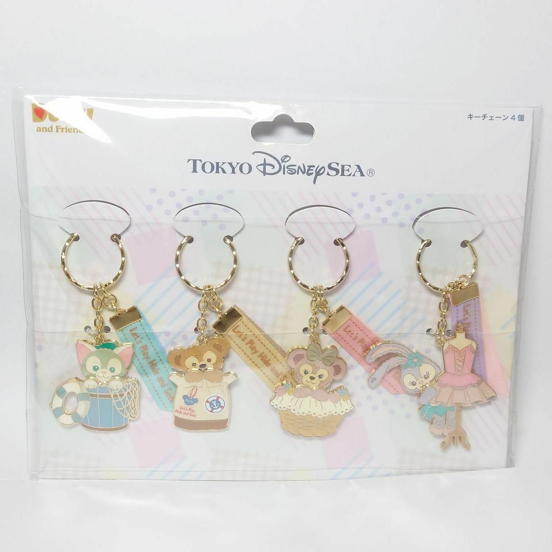 Disney(ディズニー)の【新品未使用】ディズニー ダッフィーアンドフレンズキーチェーン4個 レディースのファッション小物(キーホルダー)の商品写真